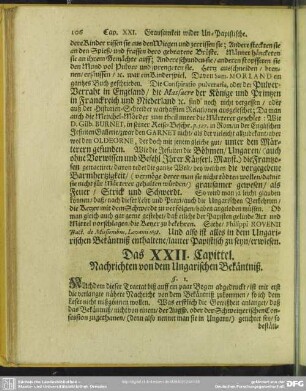Das XXII. Capittel. Nachrichten von dem Ungarischen Bekäntniß