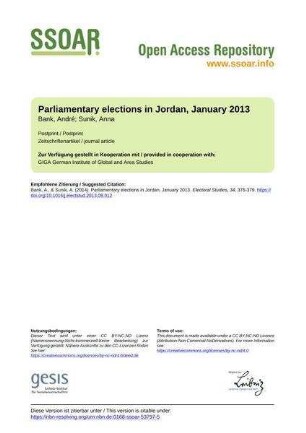 Parliamentary elections in Jordan, January 2013