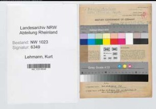 Entnazifizierung Kurt Lehmann , geb. 01.06.1902 (Buergermeister)