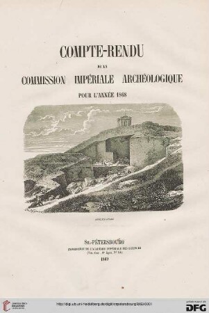 Compte rendu de la Commission Impériale Archéologique: pour l'année ..: Pour l'Année 1868