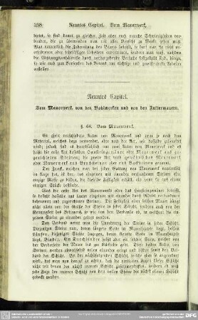 Neuntes Capitel. Vom Mauerwerk, von den Bohlwerken und von den Futtermauern