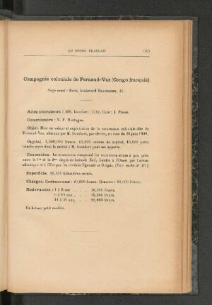Compagnie coloniale de Fernand-Vaz (Congo francais).