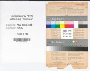 Entnazifizierung Fritz Theel, geb. 08.12.1897 (Polizeibeamter)