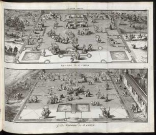 Planche XXXVIII. : No 1. Pagode de la Chine ; No 2. Grande Pagode de la Chine