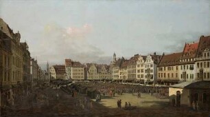 Der Altmarkt in Dresden von der Seegasse aus