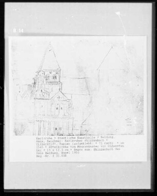 Karlsruher Skizzenbuch: Abteikirche von Maursmünster von Südwesten her