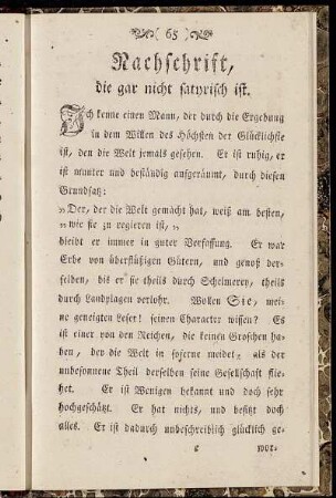 Nachschrift, die gar nicht satyrisch ist.