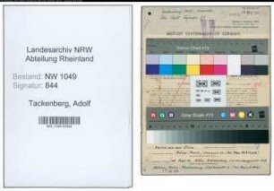 Entnazifizierung Adolf Tackenberg , geb. 29.01.1891 (Architekt)