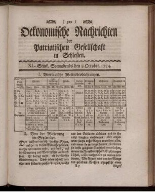 XL. Stück. Sonnabends den 8 October. 1774.