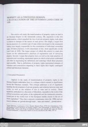 Property As A Contested Domain: A Re-Evaluation Of The Ottoman Land Code Of 1858