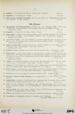 VIII. Diversi (Nr. 865-888)