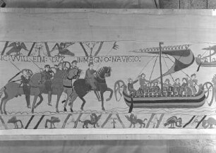 Der Teppich von Bayeux — 32. Szene: Die Überfahrt Herzog Wilhelms und seiner Truppen nach England