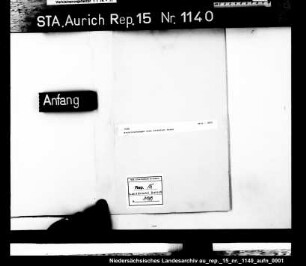 Nachforschungen noch vermißter Akten