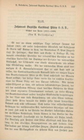 537-554 Johannes Baptista Cardinal Pitra O.S.B. : Bischof von Porto (1812-1889)