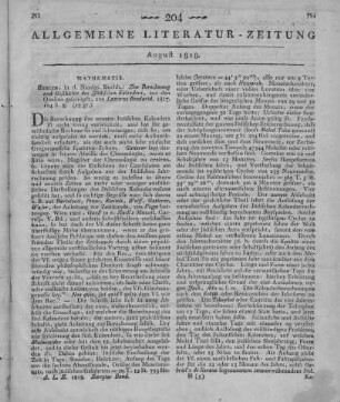 Bendavid, L.: Zur Berechnung und Geschichte des Jüdischen Kalenders. Berlin: Nicolai 1817