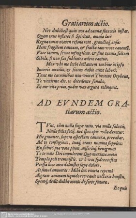 Ad Eundem Gratiarum actio