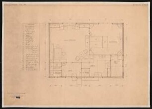 Holzhaus für die Deutsche Werkstätten AG, Dresden-Hellerau: Grundriss Holzhaus Nr. 4 1:50