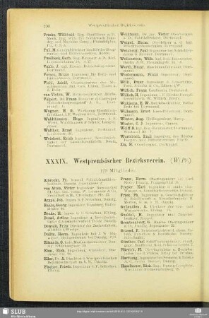 XXXIX. Westpreußischer Bezirksverein.