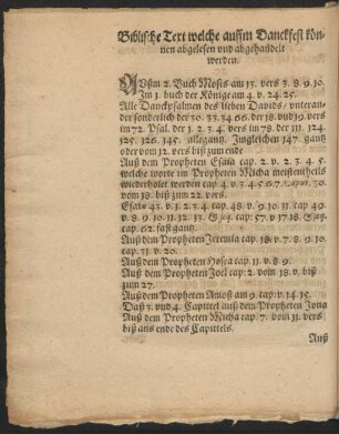 Biblische Text welche auffm Danckfest können abgelesen ...
