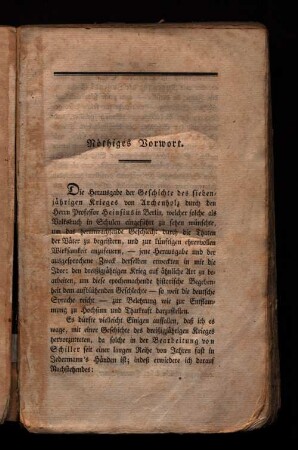Nöthiges Vorwort.