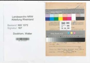Entnazifizierung Walter Dockhorn , geb. 09.12.1904 (Zahntechniker)