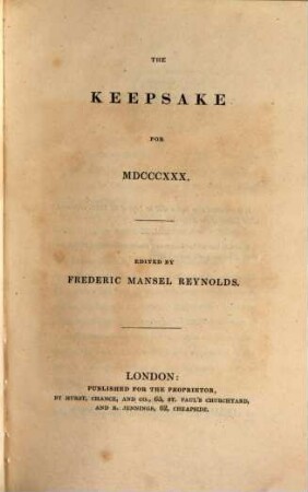 The Keepsake. 1830