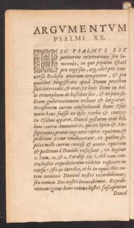 Argumentum Psalmi XX.