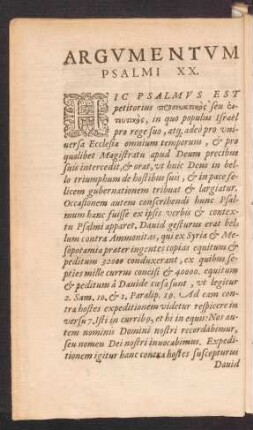 Argumentum Psalmi XX.