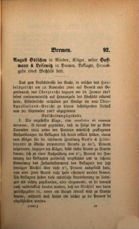 Sammlung der Entscheidungen des Ober-Appellationsgerichts der Freien Hansestädte zu Lübeck, 1867 (1869), H. 4