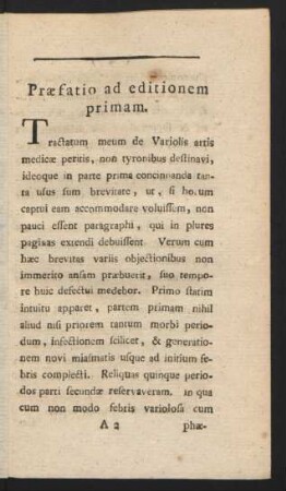 Praefatio ad editionem primam.