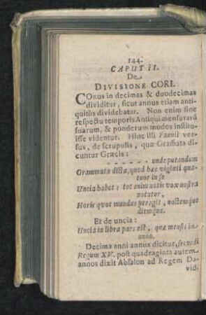 Caput II. De Divisione Cori.