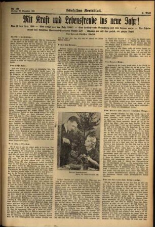 Zweite Ausgabe vom Freitag, den 30. Dezember 1938.