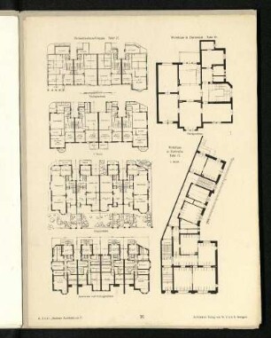Wohnhaus in Karlsruhe. Tafel 17. Grundrisse.