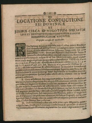 De Locatione Conductione Rei Dominicae Et Iuribus Circa Id Negotium Speciatim ...
