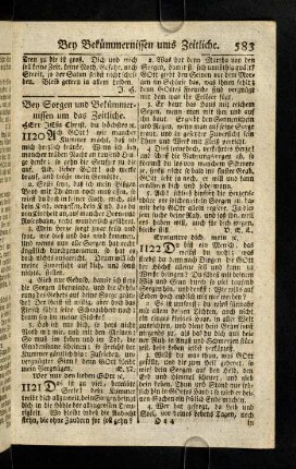 583-590, Bey Sorgen und Bekuemmernissen um das Zeitliche