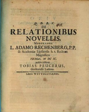 De relationibus novellis