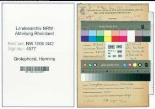 Entnazifizierung Hermine Grotophorst , geb. 18.04.1895 ()