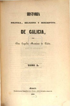Historia politica, religiosa y descriptiva de Galicia, 1