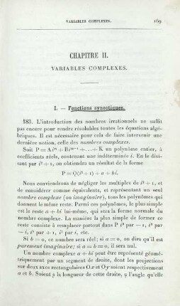 Chapitre II. Variables Complexes.