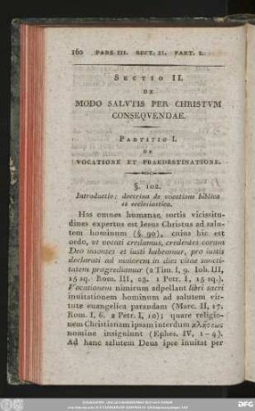 Sectio II. De Modo Salutis Per Christum Consequendae.
