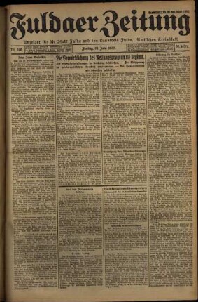 Erste Ausgabe vom Freitag, den 28. Juni 1929.