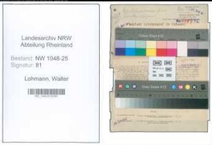 Entnazifizierung Walter Lohmann , geb. 20.03.1892 (Vertreter)