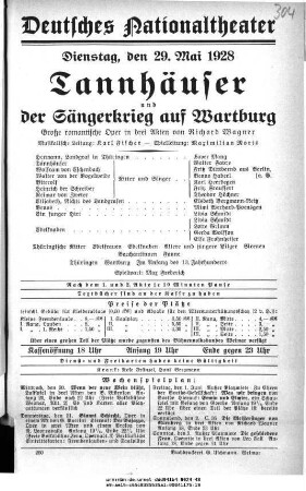 Tannhäuser und Der Sängerkrieg auf Wartburg