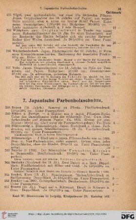 7. Japanische Farbenholzschnitte (Nr. 258-562)