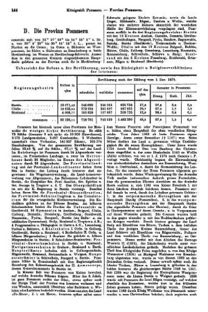 D. Die Provinz Pommern