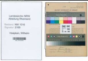 Entnazifizierung Wilhelm Hoepken , geb. 22.12.1907 (Aushilfskraft)
