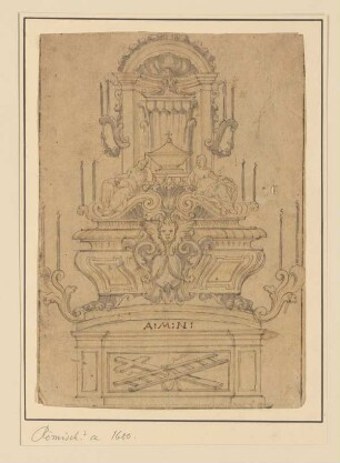 Ansicht eines Grabdenkmals oder Reliquienaltars