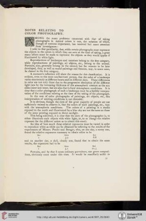 Notes Relating to Color Photography