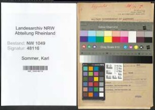 Entnazifizierung Karl Sommer , geb. 09.10.1902 (Verwaltungsangestellter)