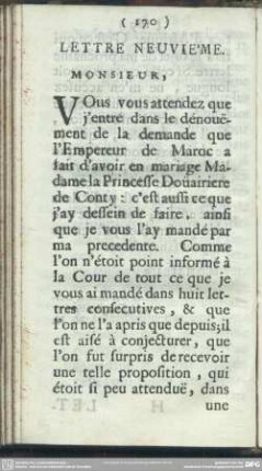 Lettre Neuvieme